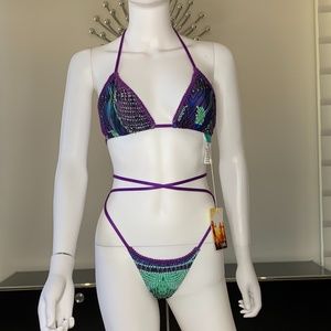 NEW LOVELY PURPLE AND TEAL BIKINI